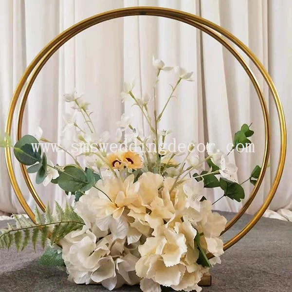 metal floral hoop centerpiece